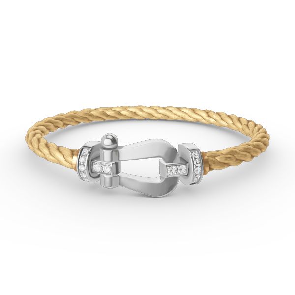 [Super CiCi ]FORCE LARGE HORSESHOE HALF DIAMOND BRACELET SILVER