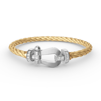 [Super CiCi ]FORCE LARGE HORSESHOE HALF DIAMOND BRACELET SILVER