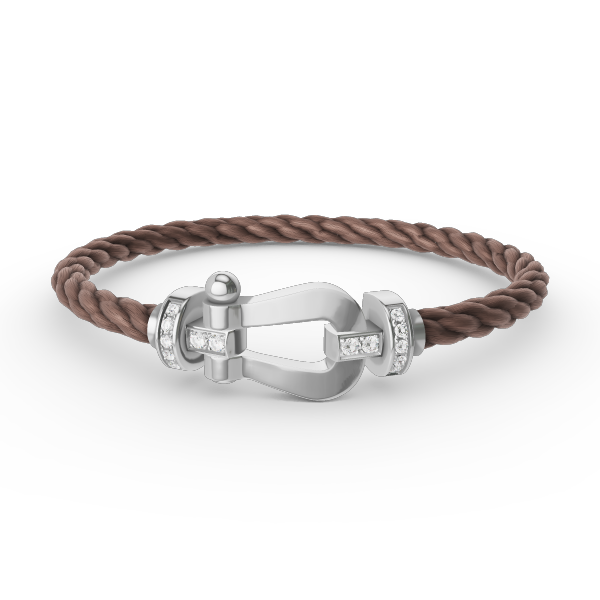[Super CiCi ]FORCE LARGE HORSESHOE HALF DIAMOND BRACELET SILVER