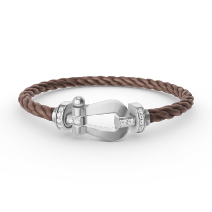[Super CiCi ]FORCE LARGE HORSESHOE HALF DIAMOND BRACELET SILVER
