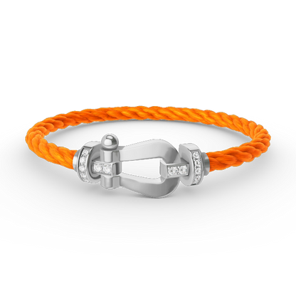 [Super CiCi ]FORCE LARGE HORSESHOE HALF DIAMOND BRACELET SILVER