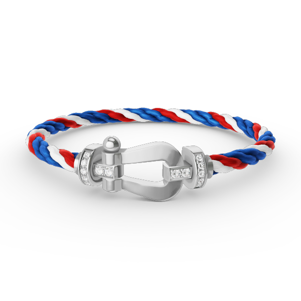 [Super CiCi ]FORCE LARGE HORSESHOE HALF DIAMOND BRACELET SILVER