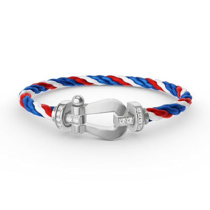[Super CiCi ]FORCE LARGE HORSESHOE HALF DIAMOND BRACELET SILVER