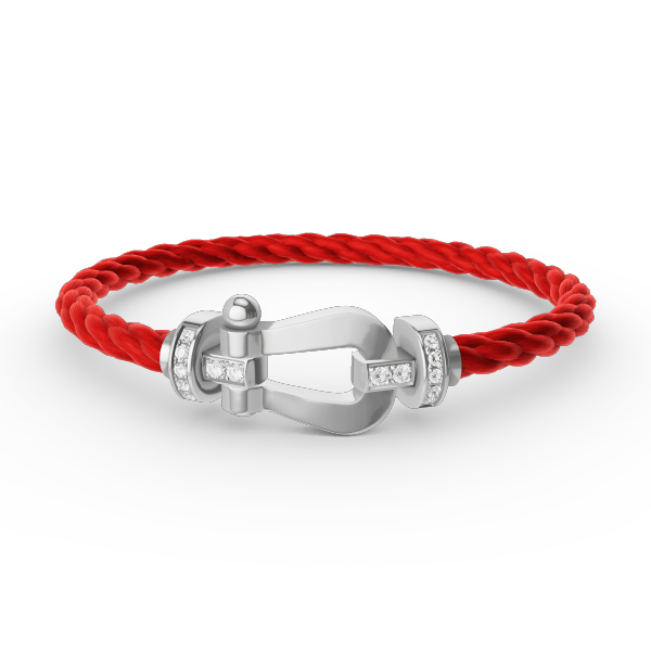 [Super CiCi ]FORCE LARGE HORSESHOE HALF DIAMOND BRACELET SILVER
