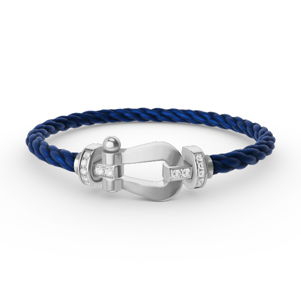 [Super CiCi ]FORCE LARGE HORSESHOE HALF DIAMOND BRACELET SILVER
