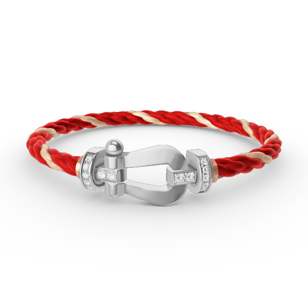 [Super CiCi ]FORCE LARGE HORSESHOE HALF DIAMOND BRACELET SILVER