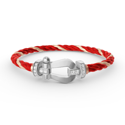 [Super CiCi ]FORCE LARGE HORSESHOE HALF DIAMOND BRACELET SILVER