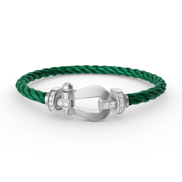 [Super CiCi ]FORCE LARGE HORSESHOE HALF DIAMOND BRACELET SILVER