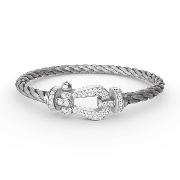 [Super CiCi ]FORCE LARGE HORSESHOE FULL DIAMOND BRACELET SILVER
