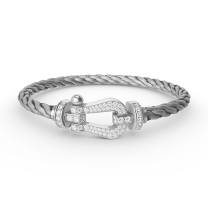 [Super CiCi ]FORCE LARGE HORSESHOE FULL DIAMOND BRACELET SILVER