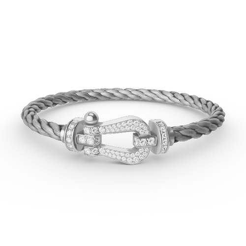 [Super CiCi ]FORCE LARGE HORSESHOE FULL DIAMOND BRACELET SILVER