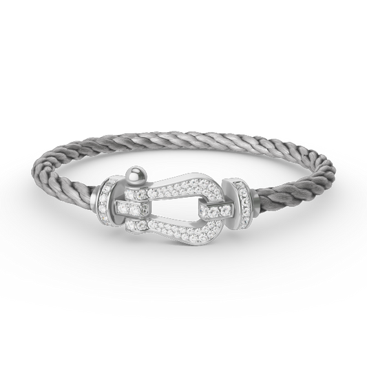 [Super CiCi ]FORCE LARGE HORSESHOE FULL DIAMOND BRACELET SILVER