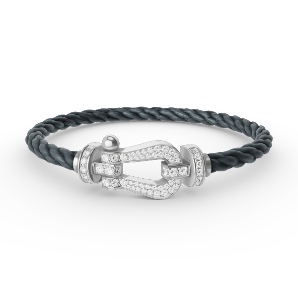 [Super CiCi ]FORCE LARGE HORSESHOE FULL DIAMOND BRACELET SILVER