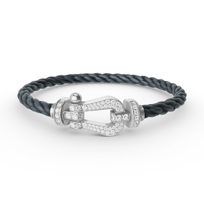 [Super CiCi ]FORCE LARGE HORSESHOE FULL DIAMOND BRACELET SILVER