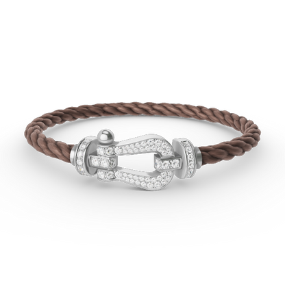 [Super CiCi ]FORCE LARGE HORSESHOE FULL DIAMOND BRACELET SILVER