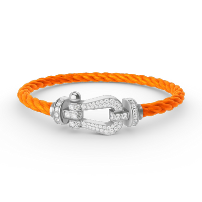 [Super CiCi ]FORCE LARGE HORSESHOE FULL DIAMOND BRACELET SILVER