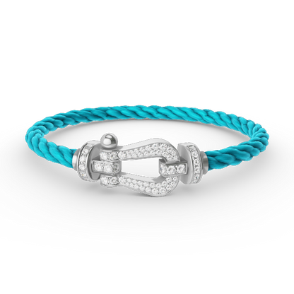 [Super CiCi ]FORCE LARGE HORSESHOE FULL DIAMOND BRACELET SILVER