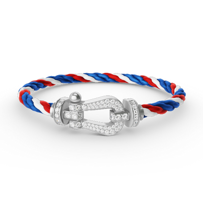 [Super CiCi ]FORCE LARGE HORSESHOE FULL DIAMOND BRACELET SILVER