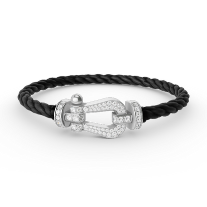 [Super CiCi ]FORCE LARGE HORSESHOE FULL DIAMOND BRACELET SILVER