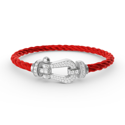 [Super CiCi ]FORCE LARGE HORSESHOE FULL DIAMOND BRACELET SILVER