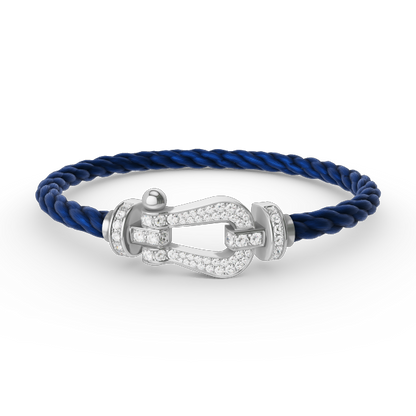[Super CiCi ]FORCE LARGE HORSESHOE FULL DIAMOND BRACELET SILVER
