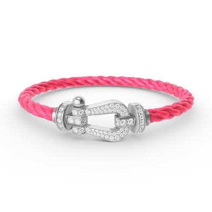 [Super CiCi ]FORCE LARGE HORSESHOE FULL DIAMOND BRACELET SILVER