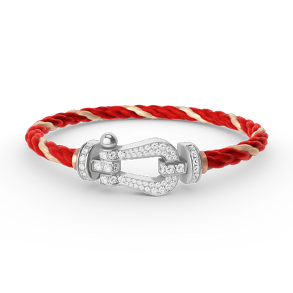 [Super CiCi ]FORCE LARGE HORSESHOE FULL DIAMOND BRACELET SILVER