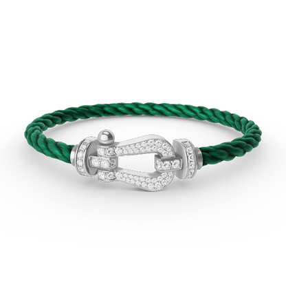 [Super CiCi ]FORCE LARGE HORSESHOE FULL DIAMOND BRACELET SILVER
