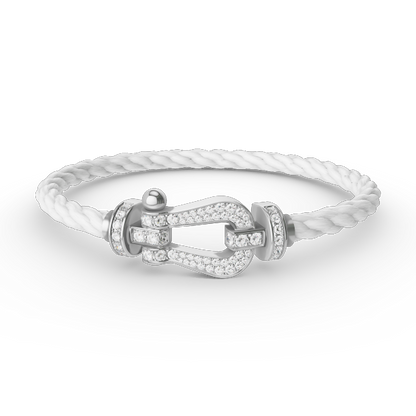 [Super CiCi ]FORCE LARGE HORSESHOE FULL DIAMOND BRACELET SILVER