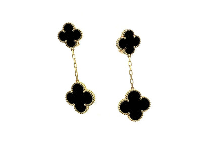 [Super CiCi ]CLOVER 2 MOTIFS  EARRINGS (MULTIPLE CHOICESC