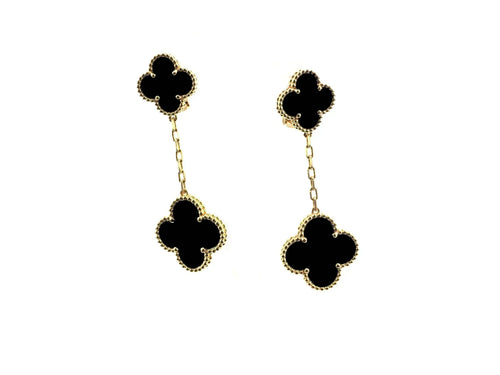 [Super CiCi ]CLOVER 2 MOTIFS  EARRINGS (MULTIPLE CHOICESC