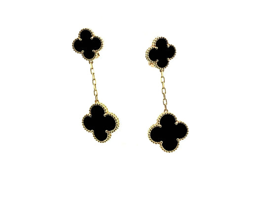 [Super CiCi ]CLOVER 2 MOTIFS  EARRINGS (MULTIPLE CHOICESC