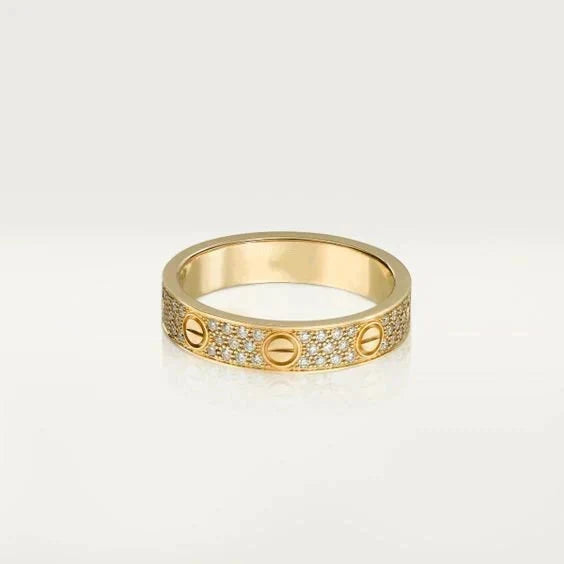 [Super CiCi ]LOVE RING 3.6MM DIAMOND PAVED