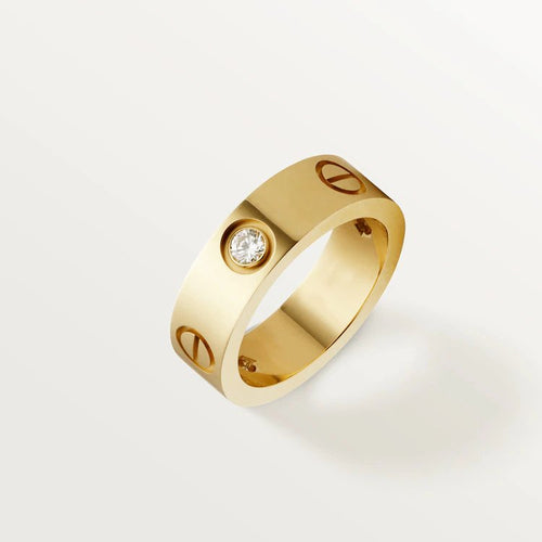 [Super CiCi ]LOVE RING 5.5MM 3 DIAMONDS PINK GOLD