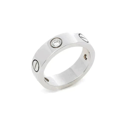 [Super CiCi ]LOVE RING 5.5MM 3 DIAMONDS SILVER
