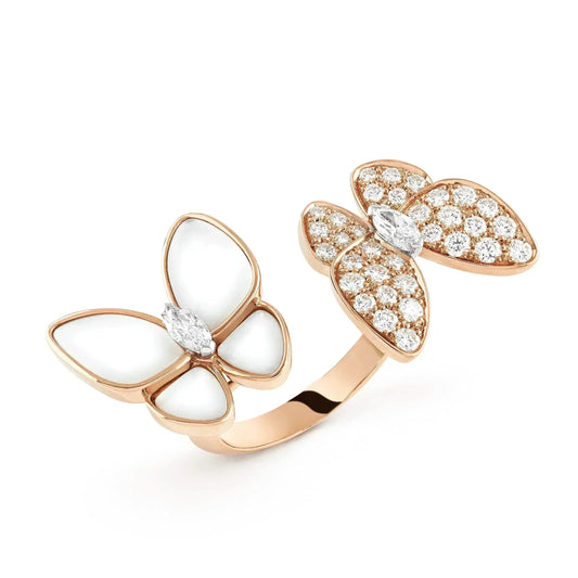 [Super CiCi ]TWIN BUTTERFLY DIAMOND MOP RING
