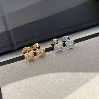 [Super CiCi ]CLOVER MINI DIAMOND STUD EARRINGS