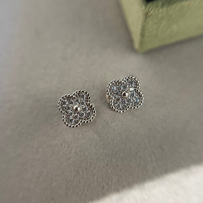[Super CiCi ]CLOVER MINI DIAMOND STUD EARRINGS