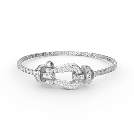 [Super CiCi ]FORCE  LARGE HORSESHOE FULL DIAMOND TENNIS BRACELET
