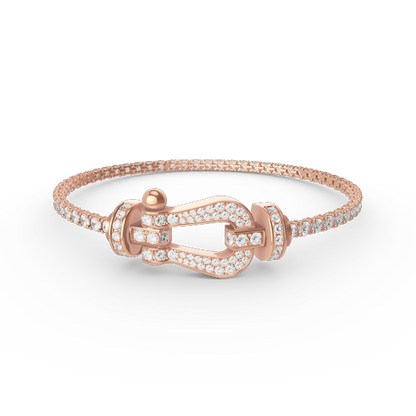 [Super CiCi ]FORCE  LARGE HORSESHOE FULL DIAMOND TENNIS BRACELET