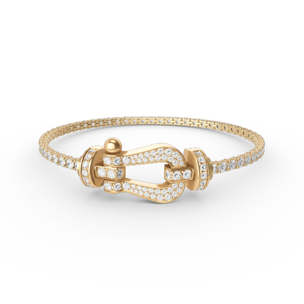 [Super CiCi ]FORCE  LARGE HORSESHOE FULL DIAMOND TENNIS BRACELET