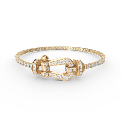 [Super CiCi ]FORCE  LARGE HORSESHOE FULL DIAMOND TENNIS BRACELET