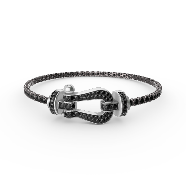 [Super CiCi ]FORCE  LARGE HORSESHOE FULL DIAMOND TENNIS BRACELET