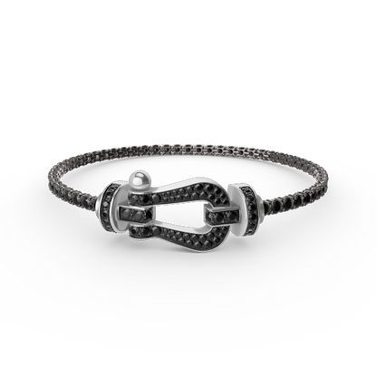 [Super CiCi ]FORCE  LARGE HORSESHOE FULL DIAMOND TENNIS BRACELET